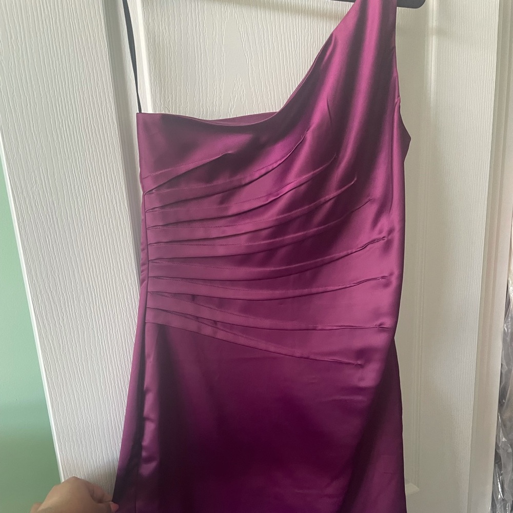 Plum One Shoulder Cocktail Dress